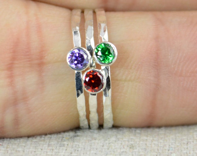 Grab 5 - Dainty Silver Mothers Rings, Mother's Ring, Grandmas Rings, Mommy Ring, Mothers Jewelry, Mothers Ring, Gift for Mom