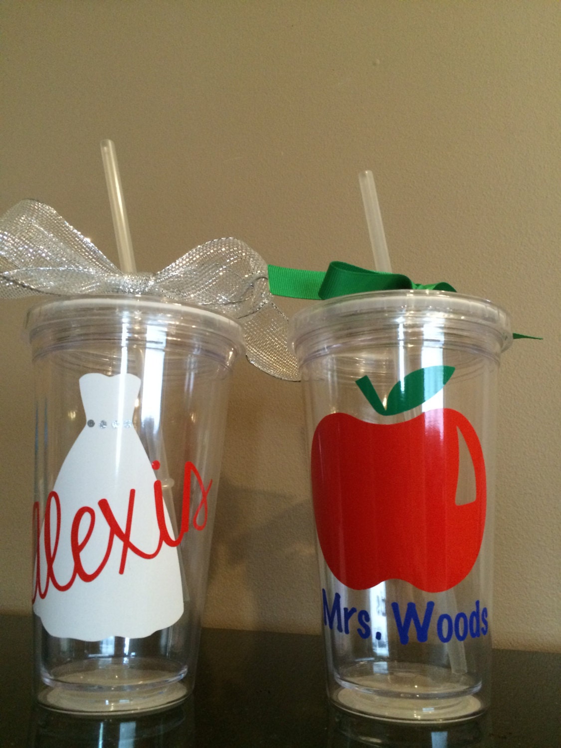 Personalized insulated tumbler straw cup by PaperPerfectCreation