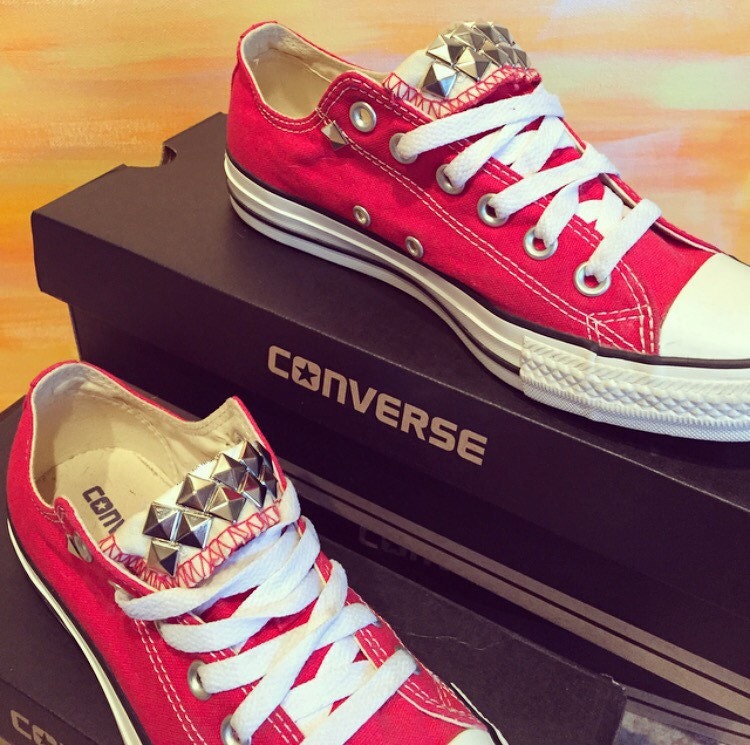 converse red color shoes