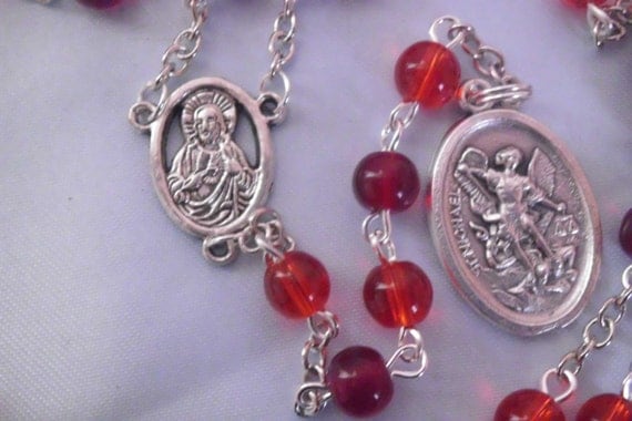 Angelic Crown Rosary Chaplet of St Michael in 2 tone by rosaryelf