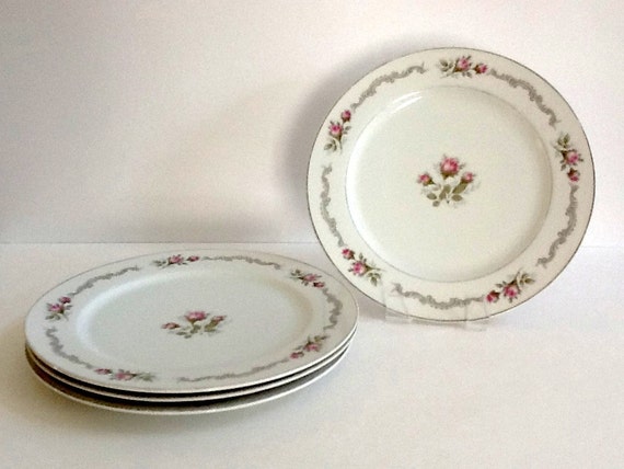 Mikasa Dinner Plates Set Of 4 First Love Pink Roses By Gentlykept