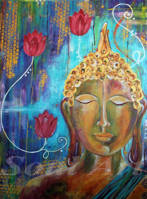 Buddha card Buddha greeting card Buddha by AngelaMillarSoulArt