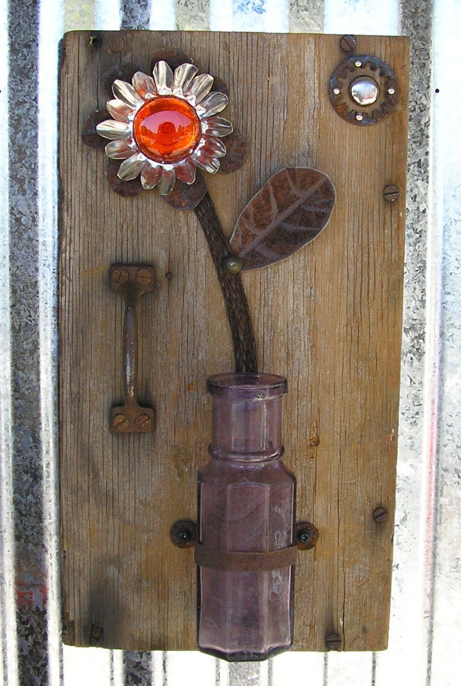 Rustic Wall Art from Old Door Rustic Home Decor by RusticSpoonful