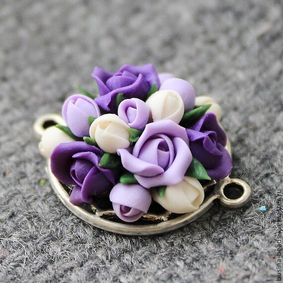Polymer clay flower bead polymer clay flower flower beads