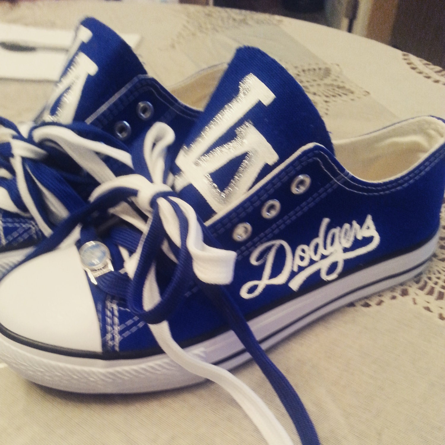 FREE SHIPPING DODGER nation fan shoes by RubyRoseslippers on Etsy