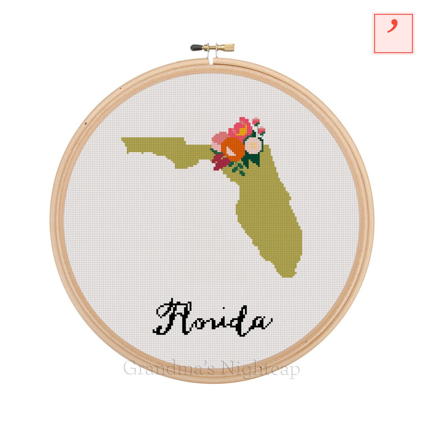 Cross Stitch Pattern Florida Modern Cross Stitch Pattern