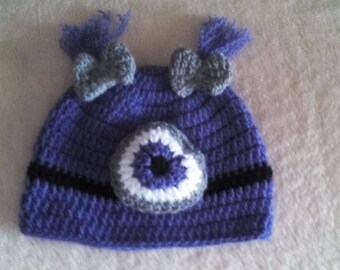 Crochet girls minion hat , toddler minion hat, girl minion hat, crochet minion hat, toddler girl hat