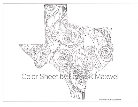 Items similar to Texas Coloring Sheet for Adults and Kids -- 11x8.5 on Etsy