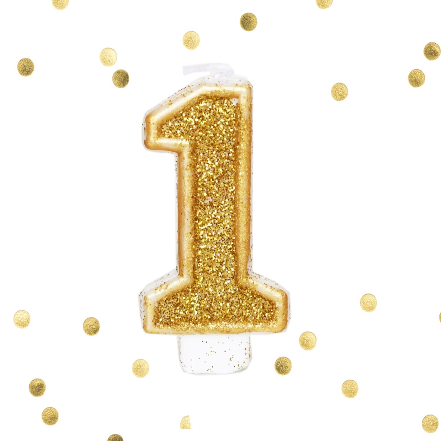 Gold Glitter Birthday Candle Number 1 One Gold & di LePetitPain