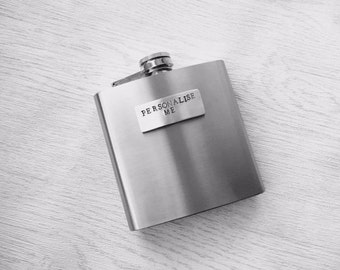 Personalised hip flask - hip flask personalised - stainless steel flask - personalized hip flask - personalized flask -birthday gift for him