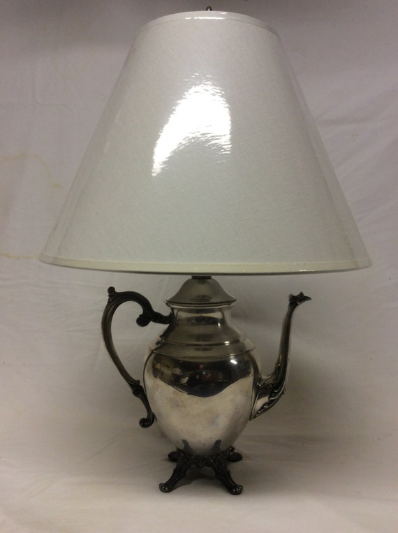 Vintage Silver Teapot Lamp