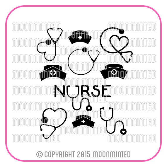 Download Nurse SVG Cut Files Monogram Frames for Vinyl Cutters