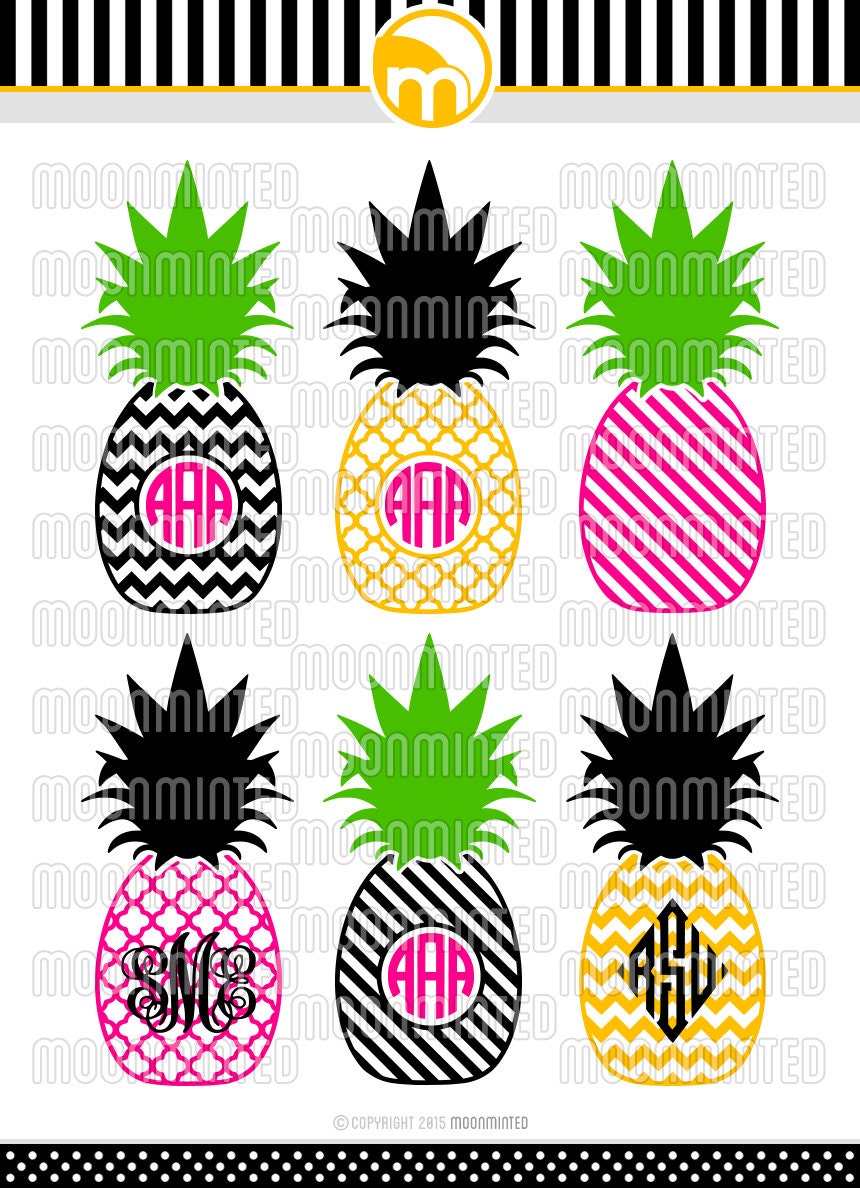 Download Pineapple Monogram Frames SVG Cut Files for Vinyl Cutters