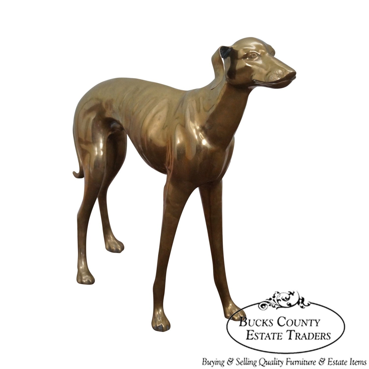 brass whippet statue