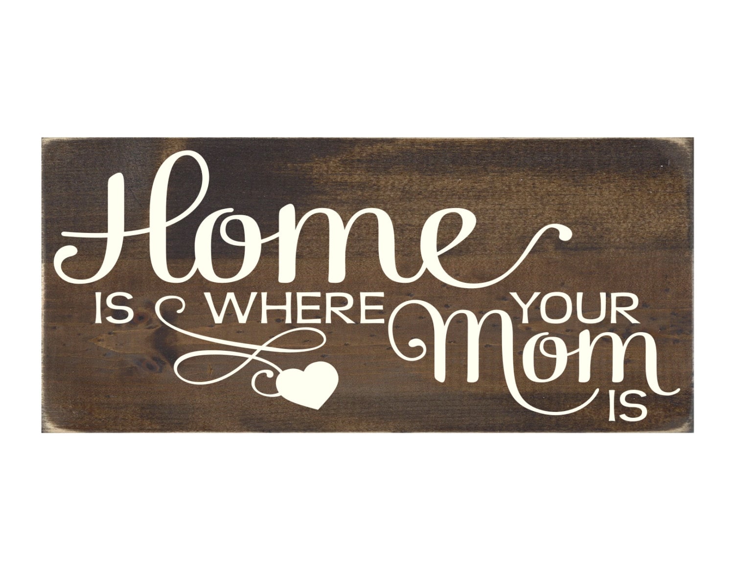 Home is Where Your Mom Is Rustic Wood Sign / Gift for Mom