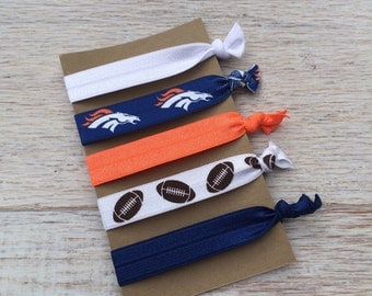 Denver Broncos Elastic Hair Ties - FOE hair tie - Girls hair ties - Hair accessories