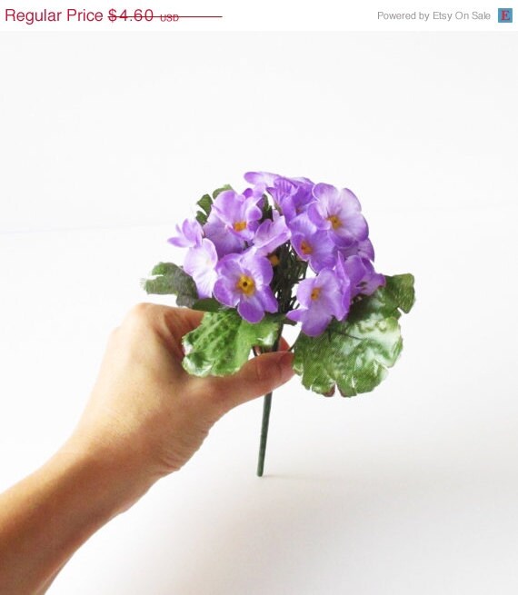 SPRING SALE Artificial Flowers Violet Silk Bouquet by Flowersfield