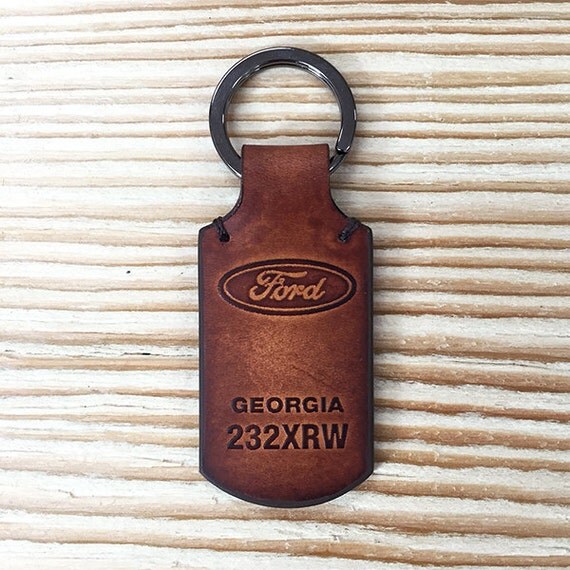Personalized Custom Ford leather keychain 3EA. Kevin Bachar