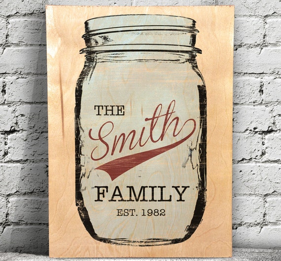 Mason Jar Wall Art Personalized Wall Art Custom Wall Art