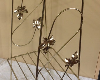 Vintage gold tone metal telephone / plant stand