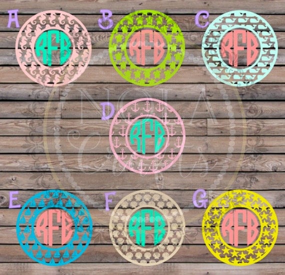 Beach Theme Monogram Decal by NOLACraftsbyRachel on Etsy