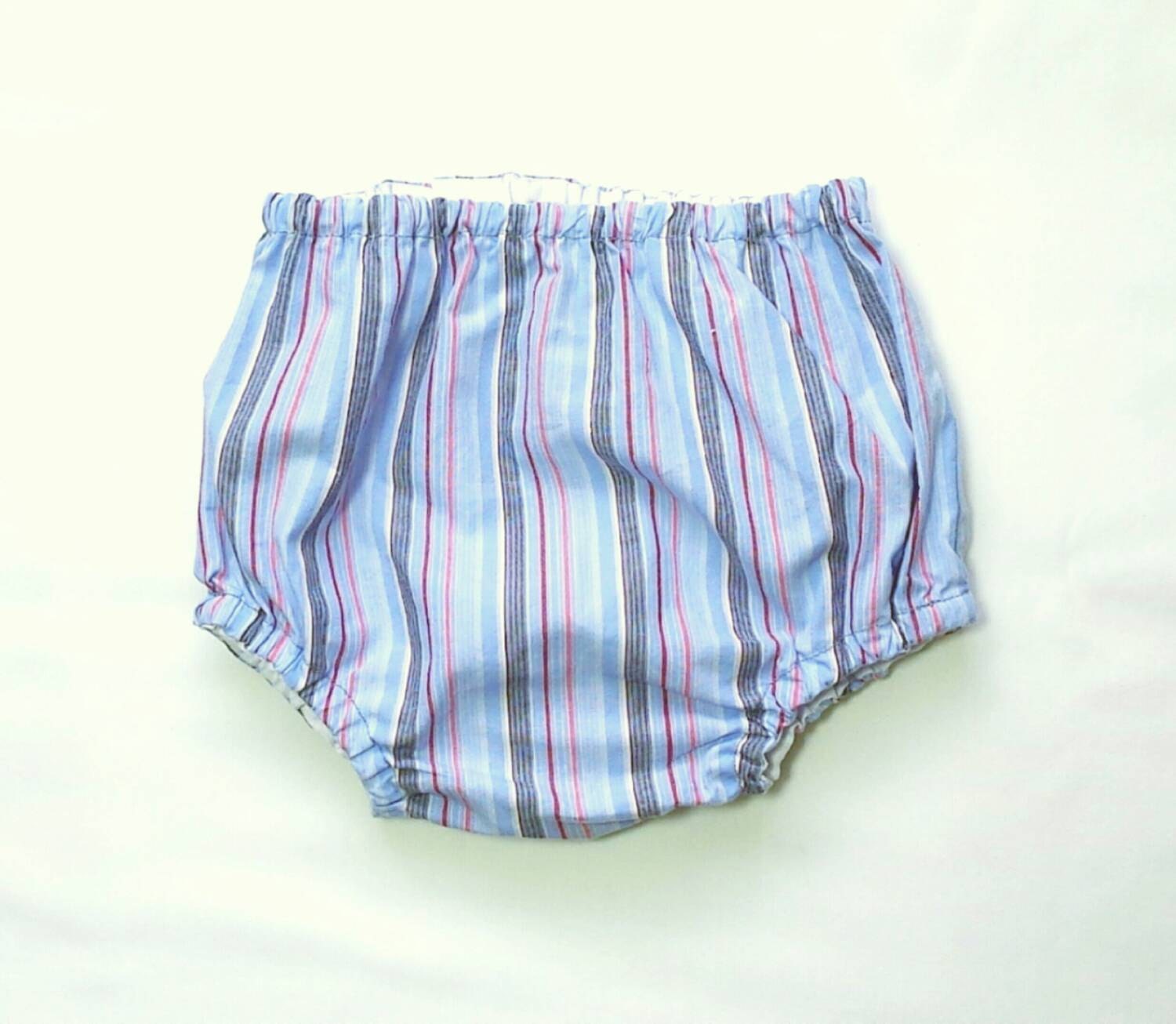 baby boy diaper cover blue striped diaper cover by SuSueStudioBaby