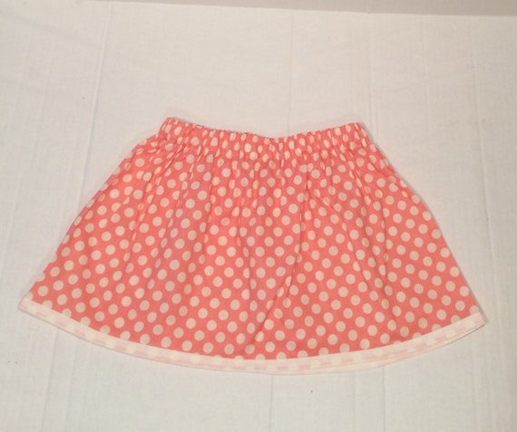 Little girls skirt 3T 4T pink polka dot skirt by franklovesbetty