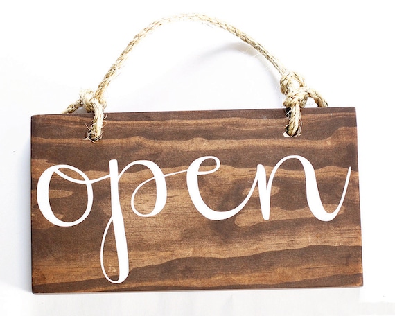 Double Store sign Closed  Wood Sign rustic open / Sign Business Rustic Sided Open