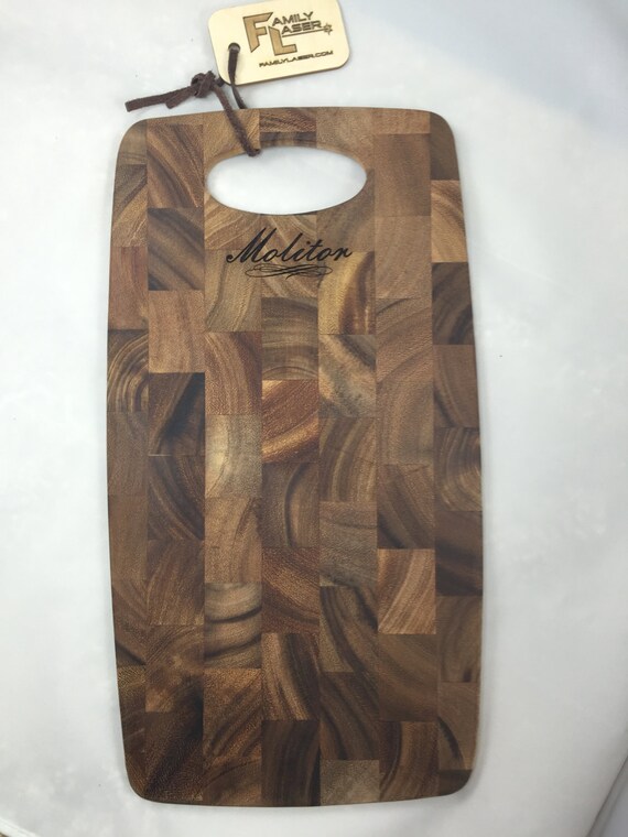 Custom Laser Engraved Acacia Wood End Grain Cutting Board