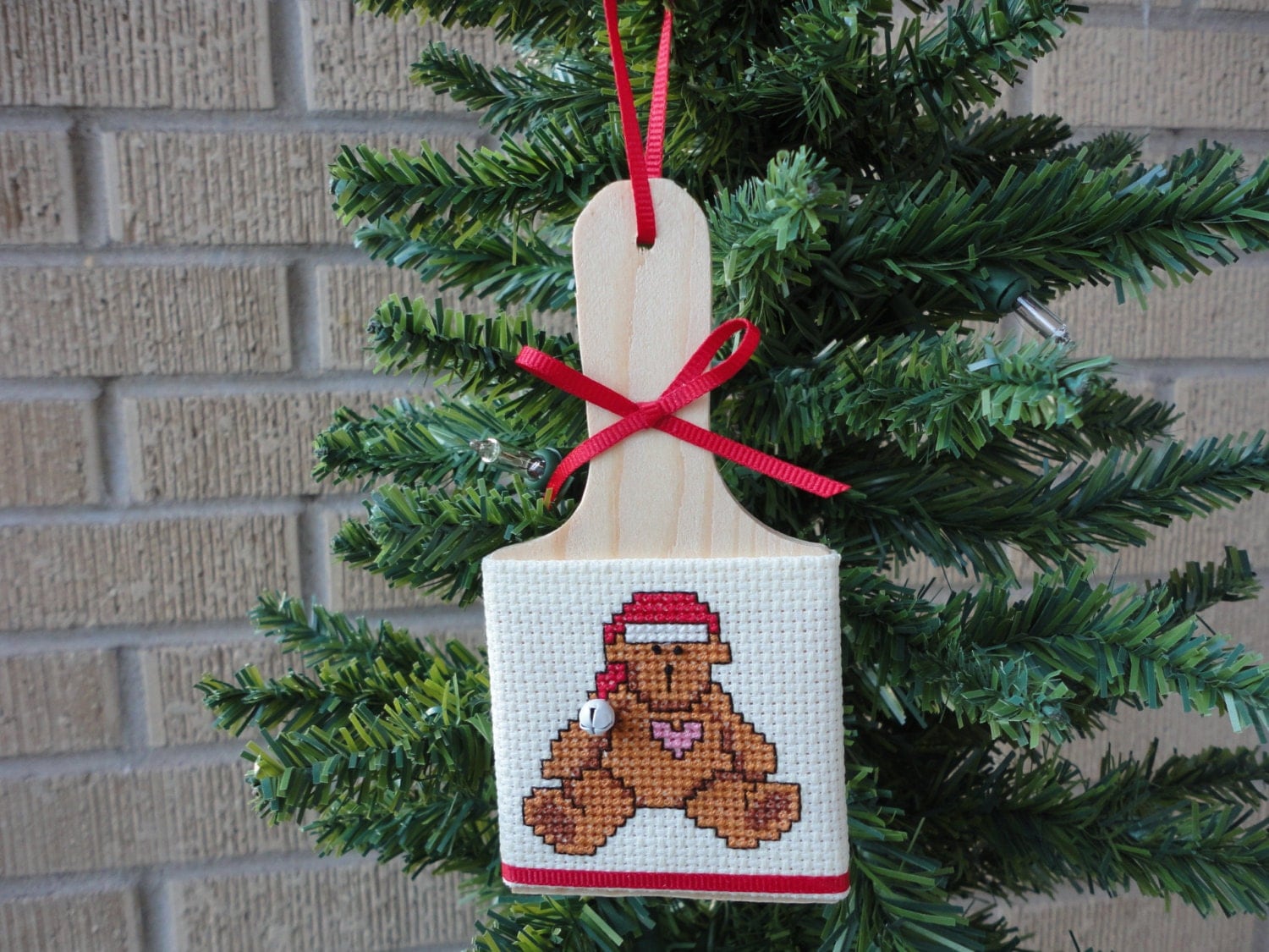 Cross Stitch Christmas Ornament Wooden by KoalaradoKreations