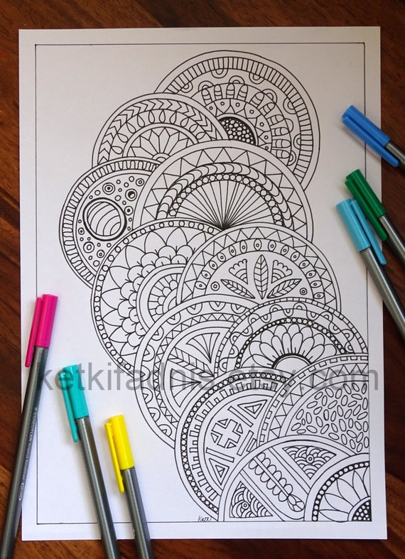 Instant PDF Download Abstract Digital download Coloring