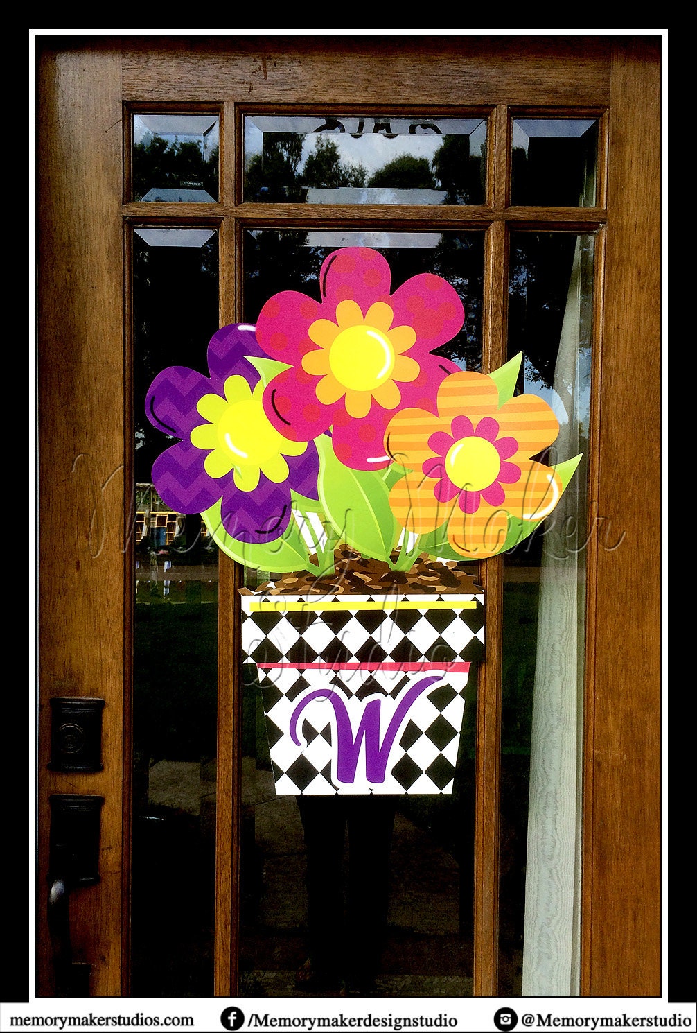 Personalized Flower Pot Door Hanger Summer Door Hanger