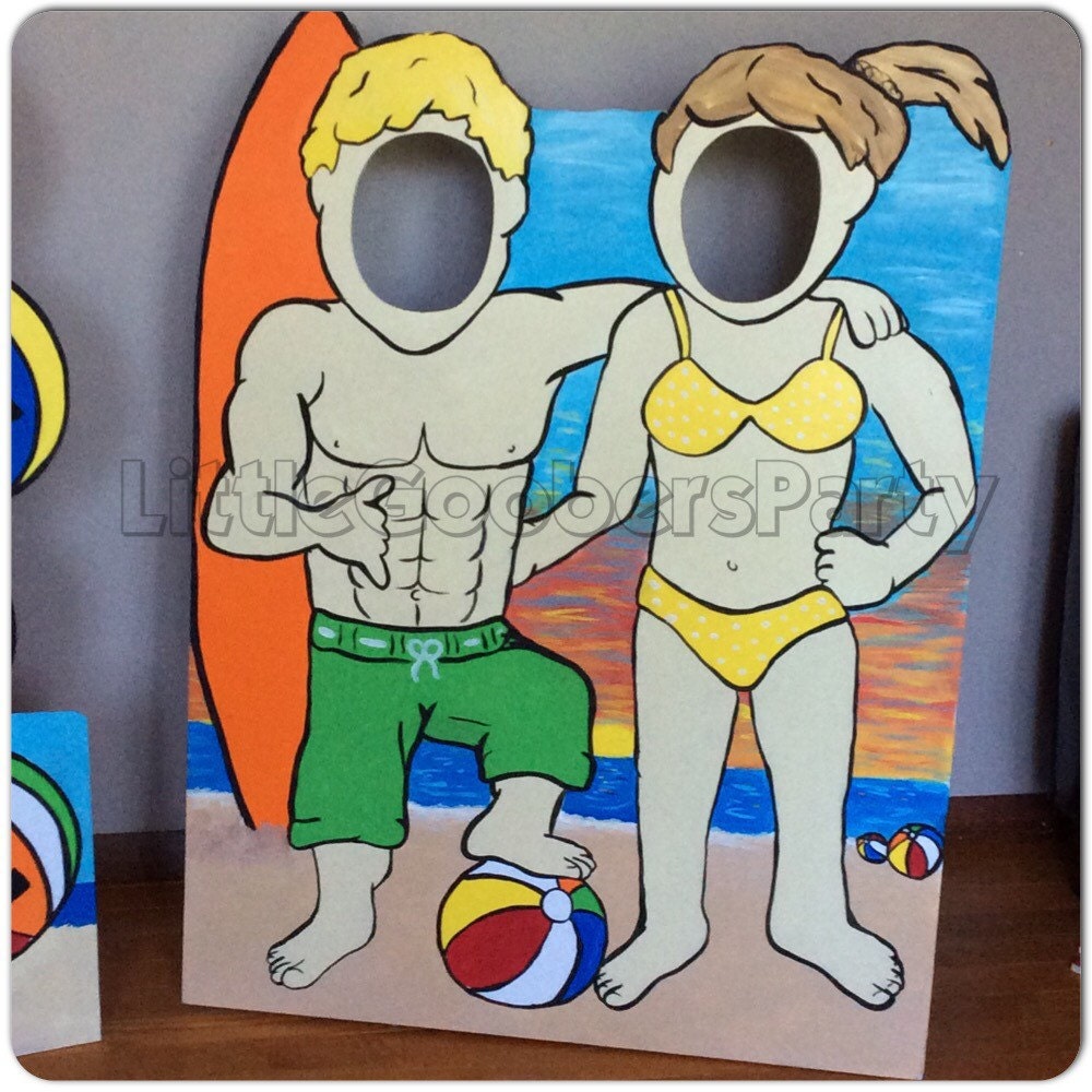 Beach Party Photo Prop . Surfer Photo Booth Prop . Beach Face