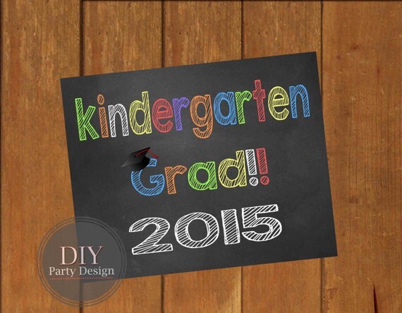 kindergarten graduation poster sign digital by diypartydesign