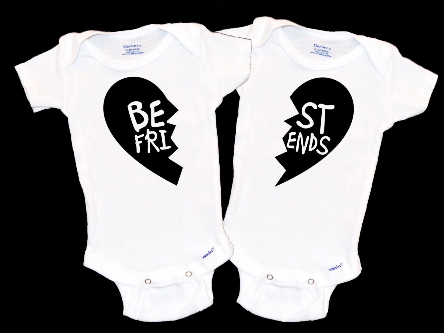 Best Friends Onesie Set BFF Onsie Gerber Onesies® Brand