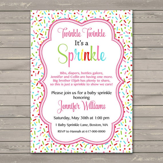 Pink Baby Sprinkle Invitation Girl by on Etsy