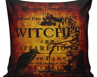 Cushion Pillow Halloween Burnished Witches Cotton and Burlap #RQ0042 RavenQuoth All Hallow's Eve Home Decor