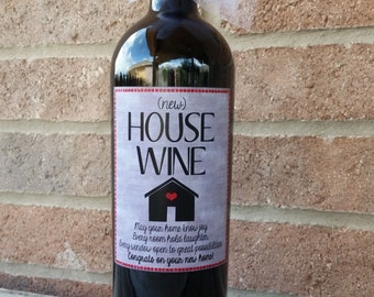 House Warming Gift, New Home Gift, House Warming Wine Label