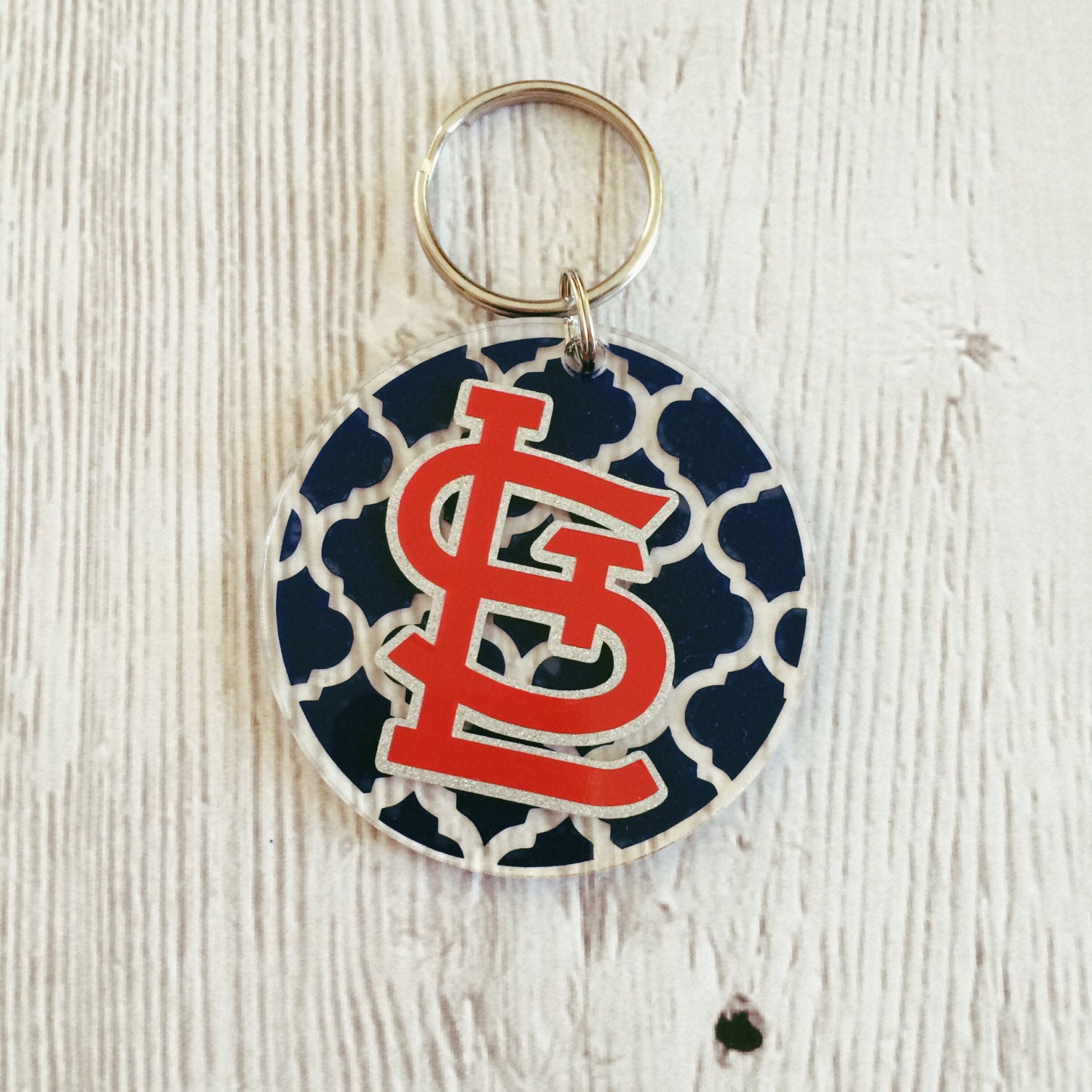 St. Louis Keychain Cardinals Key Ring Monogram by SweetPeas955