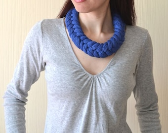 blue necklace womens gift|for|women rope necklace chunky necklace everyday necklace gift|for|sister braided necklace statement necklace
