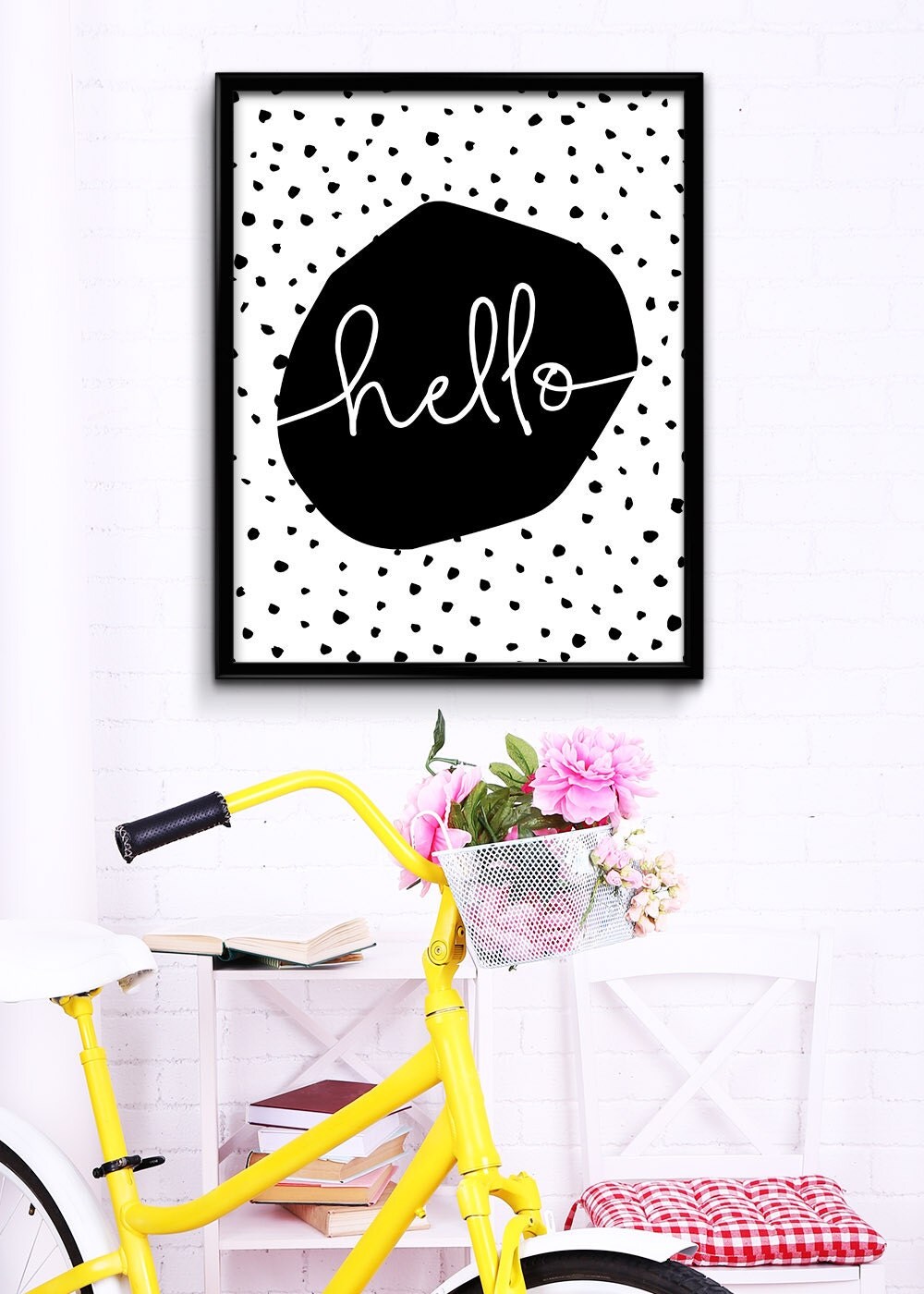 Welcome Hello Print Hello Sign Printable Welcome Sign Black