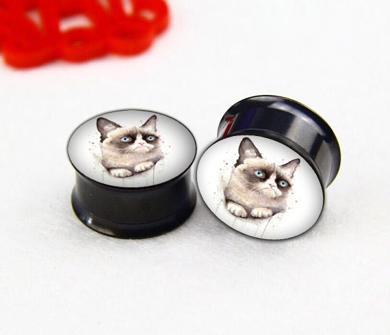 2pcs Pairs Cute Dog ear plugs Tunnel Gauge by earplugsworld