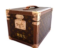 Malette Toilette Vanity case en cuir marque TEXIER marron - Accessoires & Bagagerie
