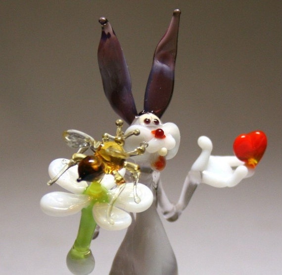 blown glass rabbit