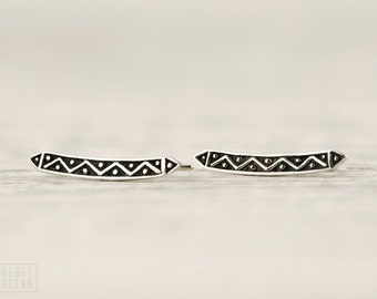 Ear Cuff Ear Climber Sterling Silver Pin Earrings Ear Jacket Chevron Ear Wrap Earrings Boho Jewelry - FES023