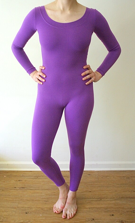 REDUCED 80s/90s Purple Leotard Full Body by DownHouseVintage