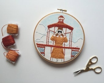 Suzy Bishop in Moonrise Kingdom // Wes Anderson // 6" Embroidery Hoopart, White