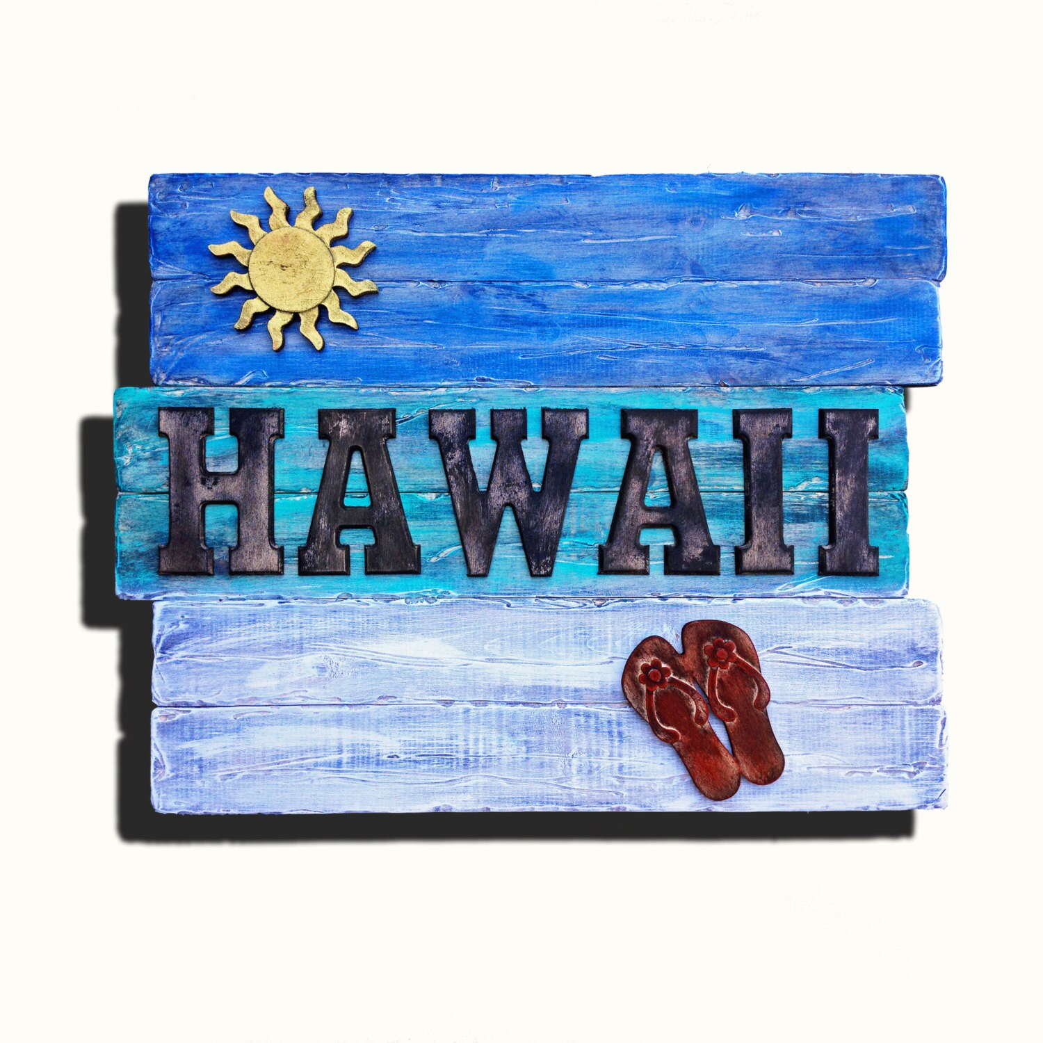 Hawaii Sign 3D Hawaiian Decor Vintage Sign Rustic Wood
