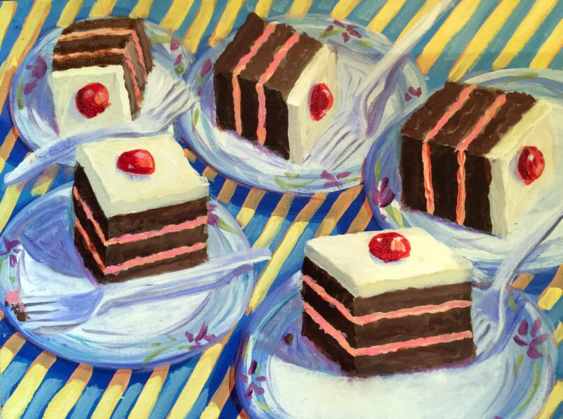 Happy Birthday Original Acrylic Painting by ArtByMernie on Etsy