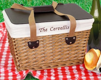 Picnic Basket , Embroidered Picnic Basket , Personalized Picnic Basket
